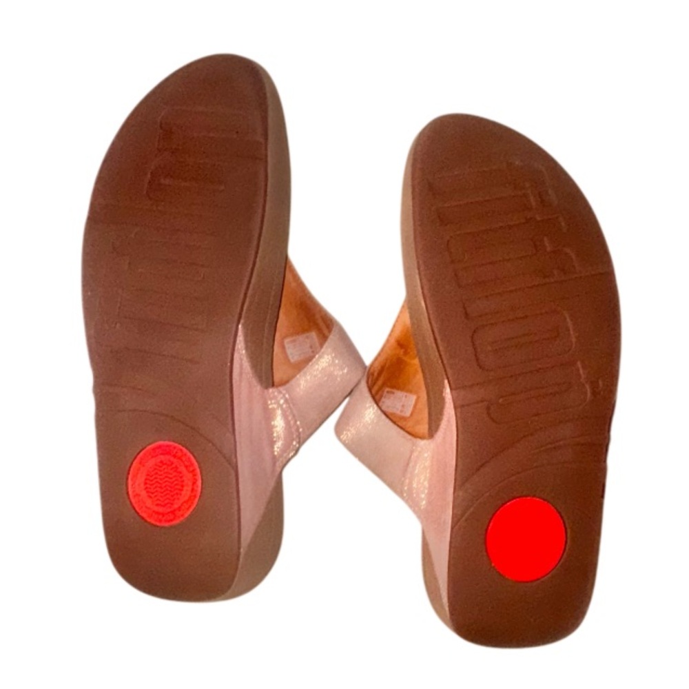 FITFLOP BRAND LULU SPARKLE nude sandals women’s flip flops size 9 - Picture 6 of 14